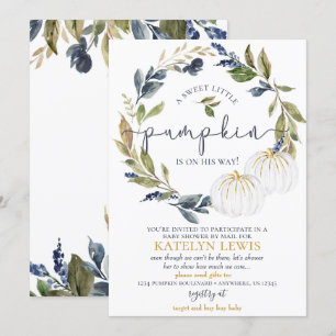 Baby Shower de calabaza blanca por invitación de c