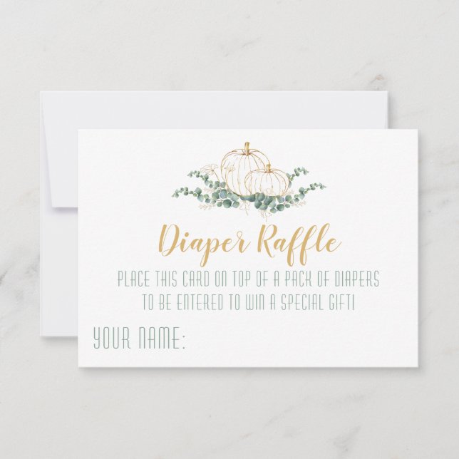 Baby Shower de calabaza dorada - Tarjeta de trébol (Anverso)