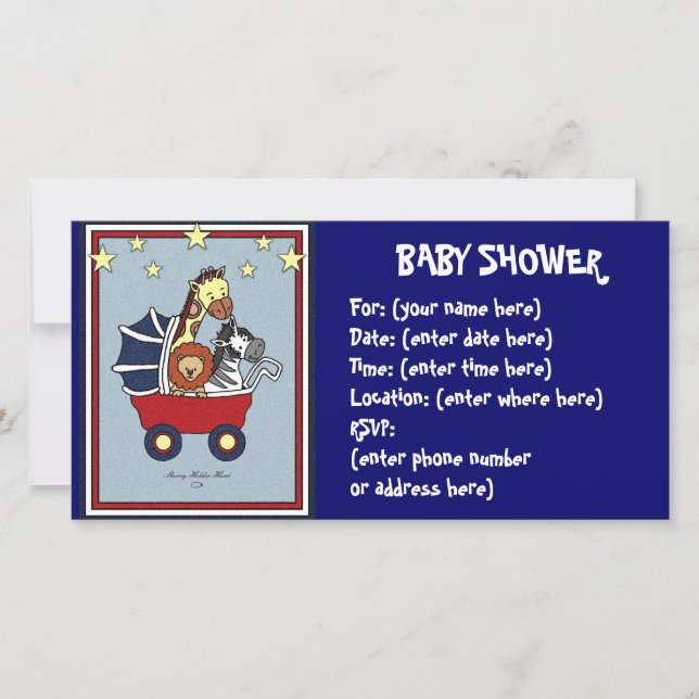 Baby Shower de Caminata de Animales (Anverso)