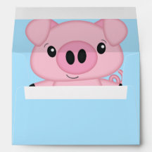 Baby Shower de cerdo azul