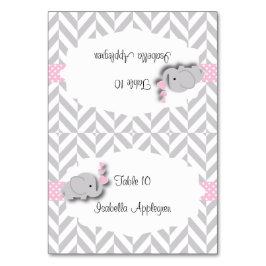 Baby Shower de Elefante Rosa y Gris | Tarjetas de 