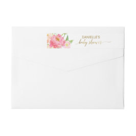 Baby Shower de flores de peones rosados y melocoto