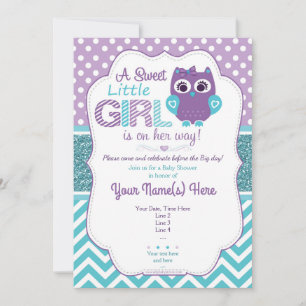 Baby Shower de invitación a la lechuza Verde azula
