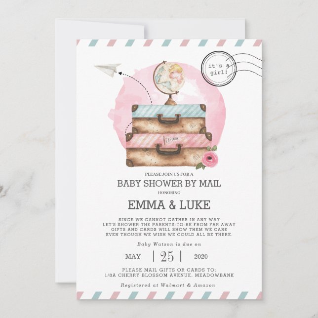 Baby Shower de larga distancia por correo postal (Anverso)