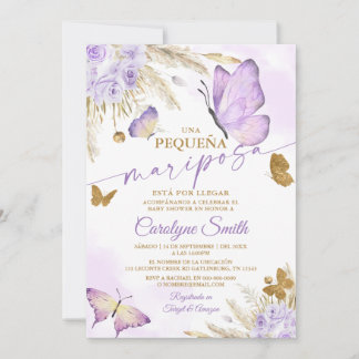 Baby Shower de mariposa boho en invitación español