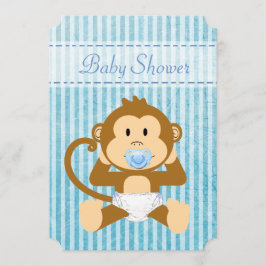 Baby Shower de mono azul es una invitación de niño