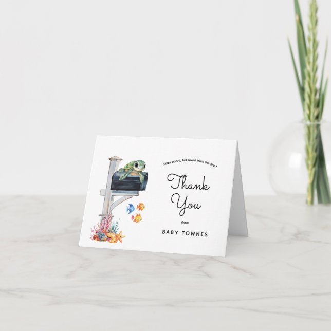 Baby Shower de Ocean Animals por correo gracias (Anverso)