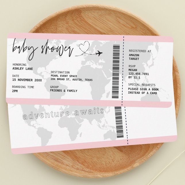 Baby Shower de viaje de bebé con tarjeta de embarq (Subido por el creador)