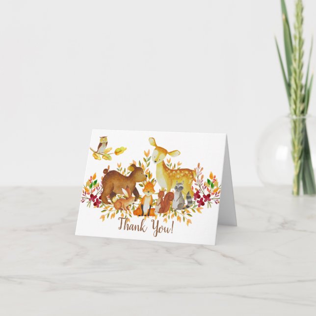Baby Shower de Woodland Animals Nota (Anverso)