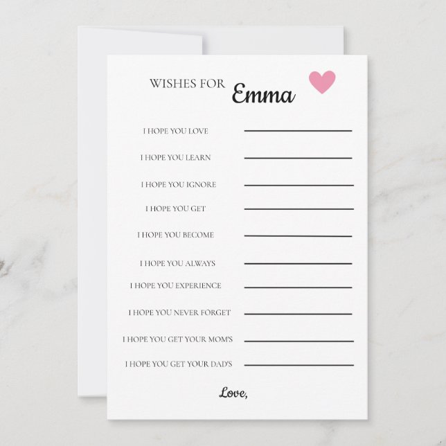 Baby Shower - Deseos (Anverso)