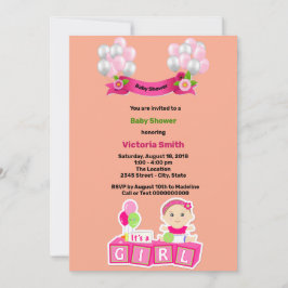 Baby Shower Es una invitación de globos Chicas