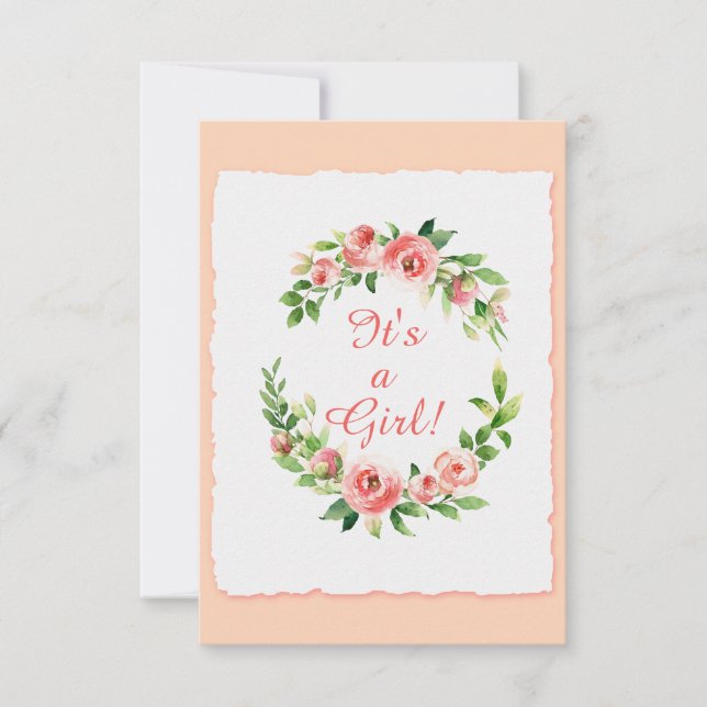 Baby Shower Es una tarjeta plana de invitación ros (Anverso)