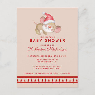 BABY SHOWER   Feliz Invitación del ratón navideño