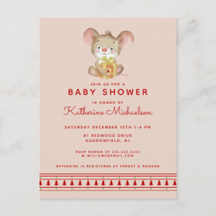 BABY SHOWER   Feliz Invitación del ratón navideño