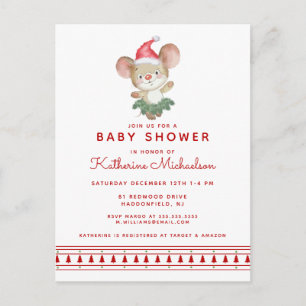 BABY SHOWER   Feliz Invitación del ratón navideño