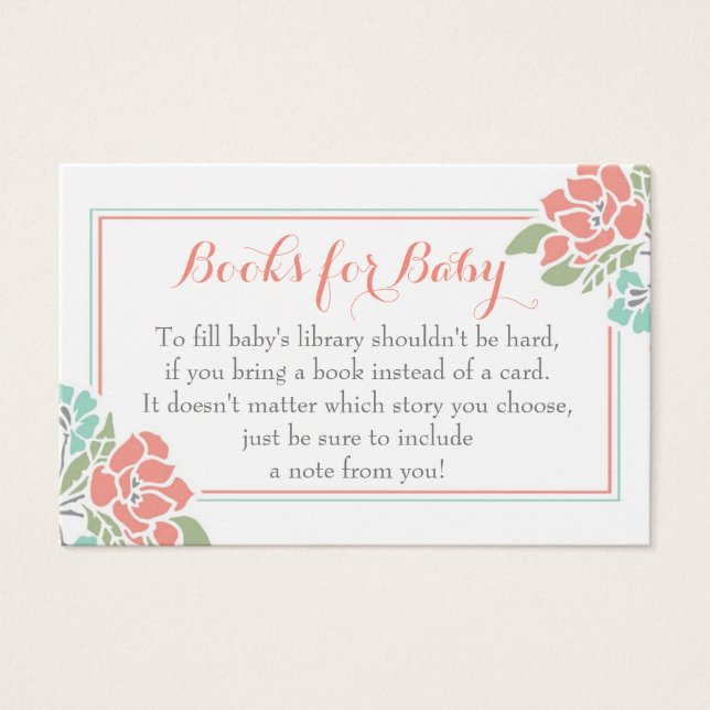 Baby Shower floral trae una solicitud de libro (Anverso)