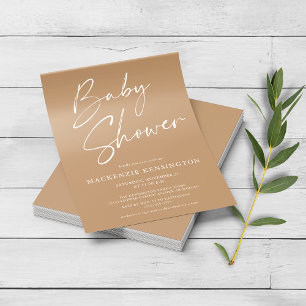 Baby Shower FLYER Minimalista de tono terrestre de
