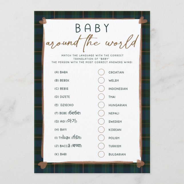 Baby Shower Game – Baby Translations (Anverso)