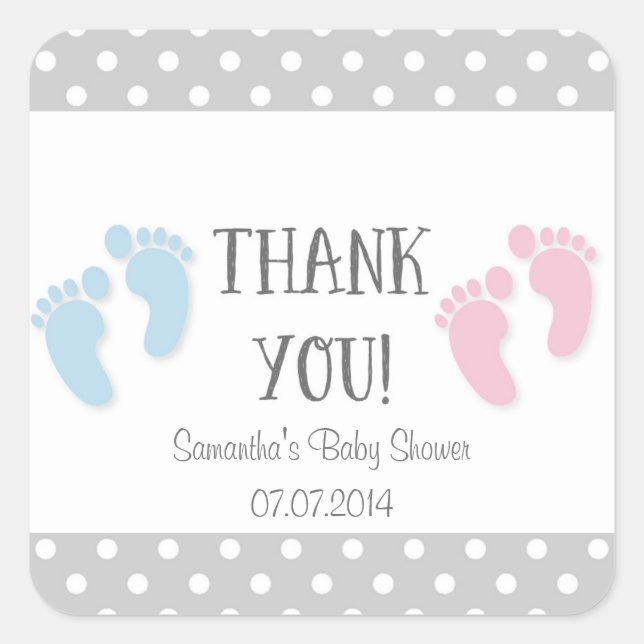 Baby Shower Gracias Pegatinas (Anverso)