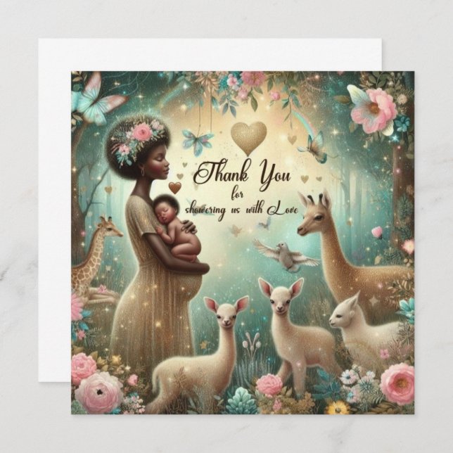 Baby Shower Gracias Tarjetas con amor (Anverso / Reverso)