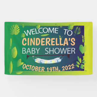 Baby Shower Greenery deja una pancarta de bienveni