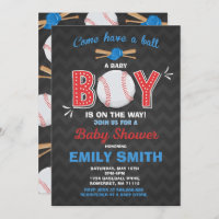 Baby Shower Invitación al deporte de béisbol Baby 