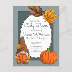 BABY SHOWER   Invitación al otoño de Gnome