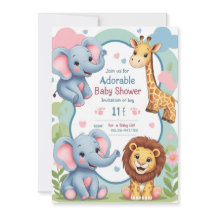 Baby Shower - Invitación animal a un Personalizado