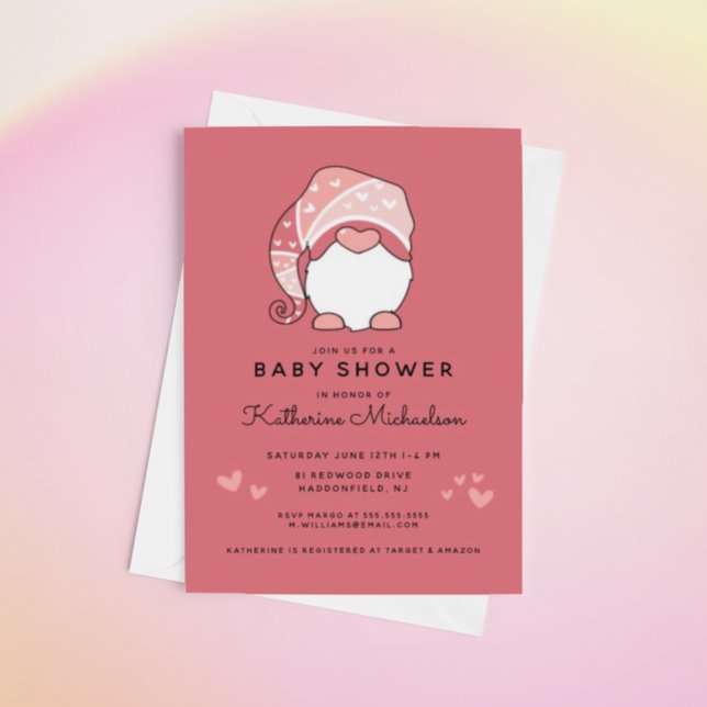 BABY SHOWER | Invitación de Gnome y Hearts (Subido por el creador)