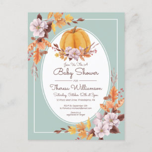 Baby Shower   Invitación de otoño a acuarela de Bo