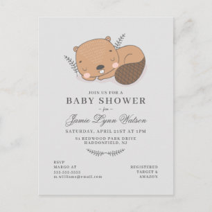 BABY SHOWER   Invitación de Sleepy Beaver