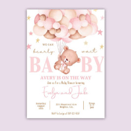 Baby Shower Invitación Stars Modern Boho Teddy Bea