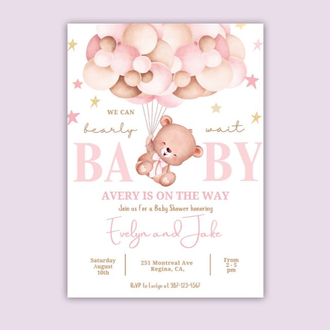 Baby Shower Invitación Stars Modern Boho Teddy Bea (Subido por el creador)
