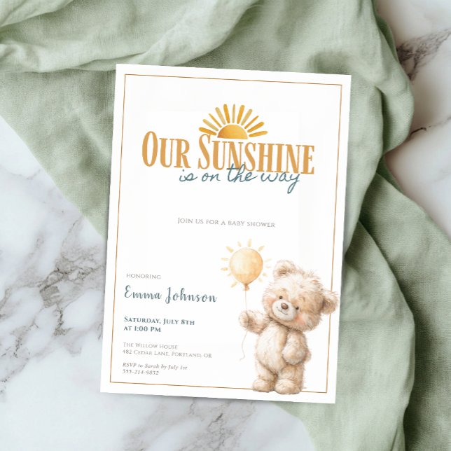 Baby Shower Invitation Our Sunshine (Subido por el creador)