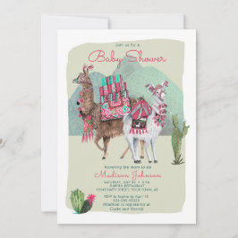 Baby Shower | Llamas y cactus | Invitaciones