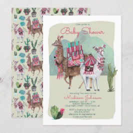 Baby Shower | Llamas y Cactus | Invitaciones