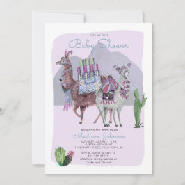 Baby Shower | Llamas y cactus | Invitaciones Lilac