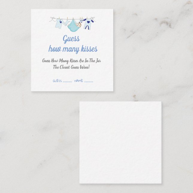 Baby Shower moderno adivina cuántas tarjetas de be (Anverso / Reverso)