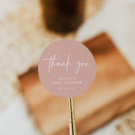 Baby Shower moderno Pegatina de la ronda de Chica 