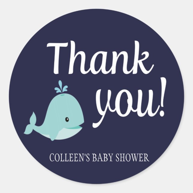 Baby Shower Nautical Gracias Pegatinas (Anverso)