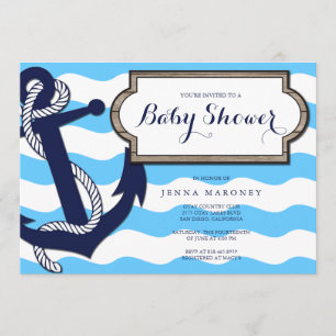 Baby Shower náutico con invitación de anclaje