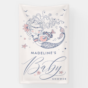 Baby Shower   Pancarta de la Sirenita Rosa