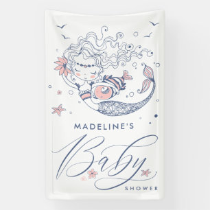 Baby Shower   Pancarta de la Sirenita Rosa