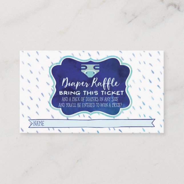 Baby Shower para un niño con tarjetas Raffle Blue  (Anverso)