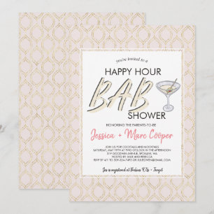 Baby Shower Parejas   Tarjeta Happy Hour