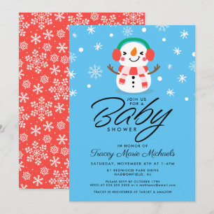 BABY SHOWER Pequeña Invitación Cuta De Snowman