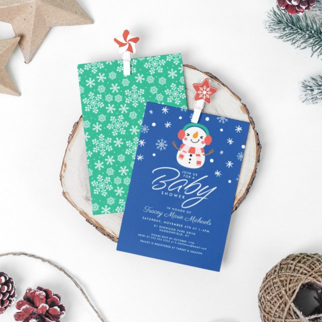 BABY SHOWER | Pequeña Invitación Cuta De Snowman (Subido por el creador)