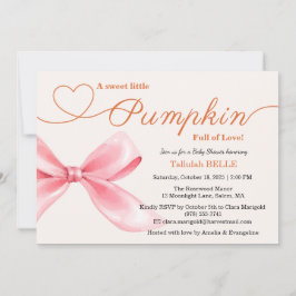 Baby Shower Pink Bow | Tarjeta de cierre elegante