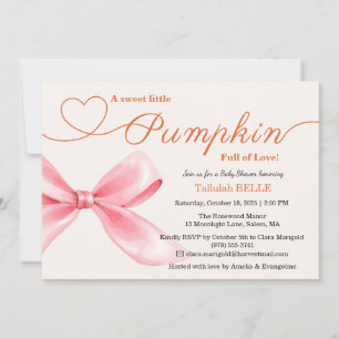 Baby Shower Pink Bow Tarjeta de cierre elegante