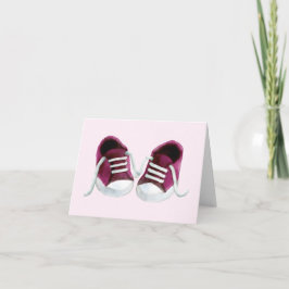 Baby Shower Pink Sneakers Tarjetas de agradecimien
